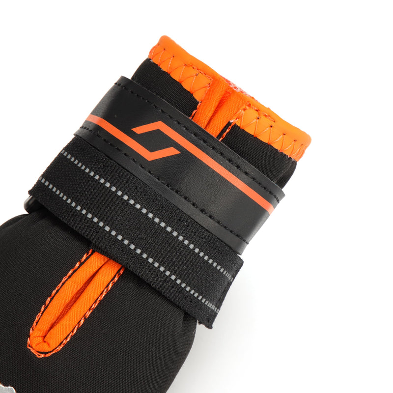 Dog Shoes for Large Dogs Anti-Slip Dog Boots & Paw Protectors for Hot Pavement Waterproof Small Medium Large Dog Booties for Rainy Day Summer Hiking Winter Snowy Day Dog Booties 4PCS Waterproof-Orange Black #4 (width 1.96 inch) for 31-38 lbs - PawsPlanet Australia