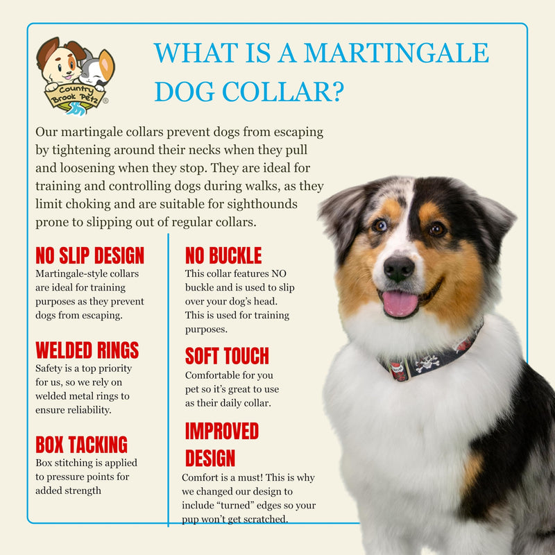 Country Brook Petz - HossFit Jr Wide Martingale Dog Collar - Attitude Collection Featuring Untamed Designs (I Love Mom, Medium) Medium (Pack of 1) I Love Mom - PawsPlanet Australia