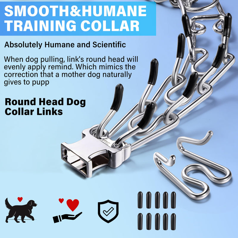 Dog Training Collar, Adjustable Stainless Steel Collar with Quick Release Buckle for Small Medium Large Dogs (XL/Neck Girth 16.9"-22.2") Extra Large Dogs (16.9"-22.2" Neck) - PawsPlanet Australia