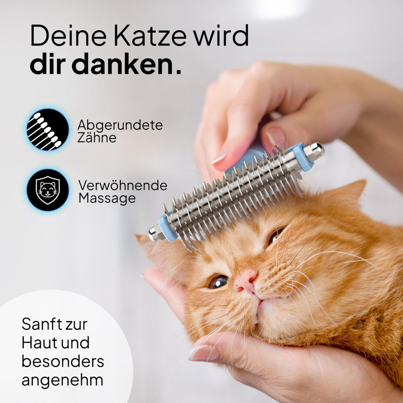 Pretty Paw® [Fur Love 2.0] for gentle and precise hair removal, suitable as a cat brush, long hair and cat brush, short hair against tangles, comfortable massaging undercoat brush, cat - PawsPlanet Australia