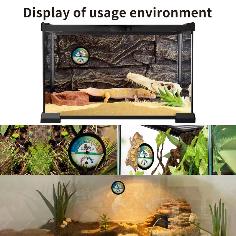 Reptile Terrarium Thermometer Hygrometer Dual Gauges 2-in-1 for Reptile Tank Snake Tank Bearded Dragon Tank Accessories No Battery Required - PawsPlanet Australia
