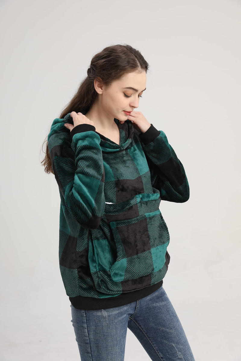 LINYUCHEN Cat Pouch Hoodie Large Pet Pouch Sweatshirt Puppy Kitten Holder Carrier Pullover Tops for Women 3X-Large Green - PawsPlanet Australia