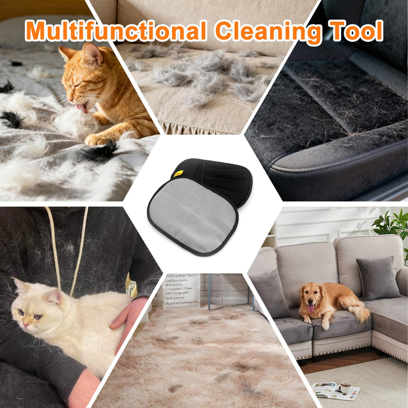 3Pcs Pet Hair Removal Glove, Five-Finger Electrostatic Pet Hair Remover Glove, Reusable and Bidirectional Cleaning Magic Brush Pet Hair for Bed, Clothing, Sofa Carpet, Car Seat - PawsPlanet Australia