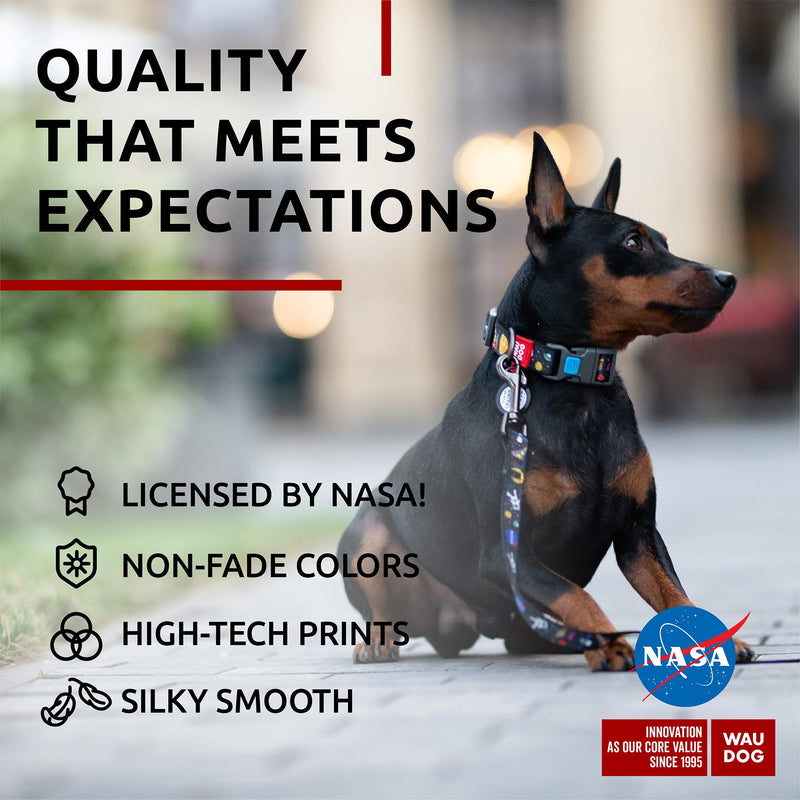 WAUDOG Nylon Dog Leash - 4 Ft, Strong & Heavy Duty for Large Dogs & Puppies 4 Ft x 3/5" Wide NASA - PawsPlanet Australia