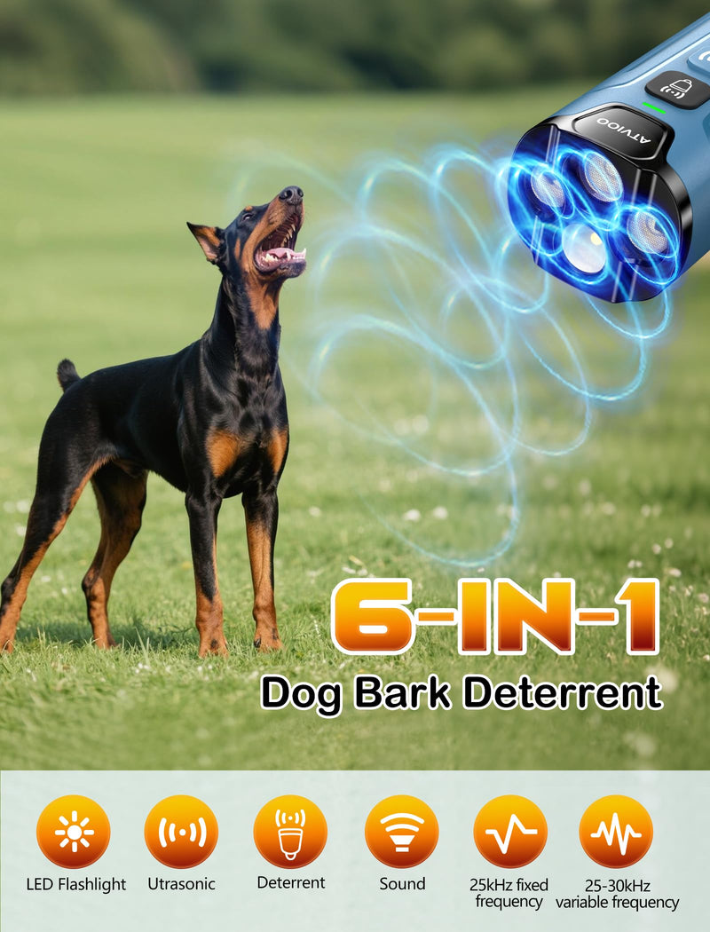 Dog Barking Deterrent Devices - Up to 50 Feet Remote Control, 6 Training Modes to Stop Bad Behaviors, Anti Bark Training Tools for Indoor Outdoor Use (Blue) - PawsPlanet Australia
