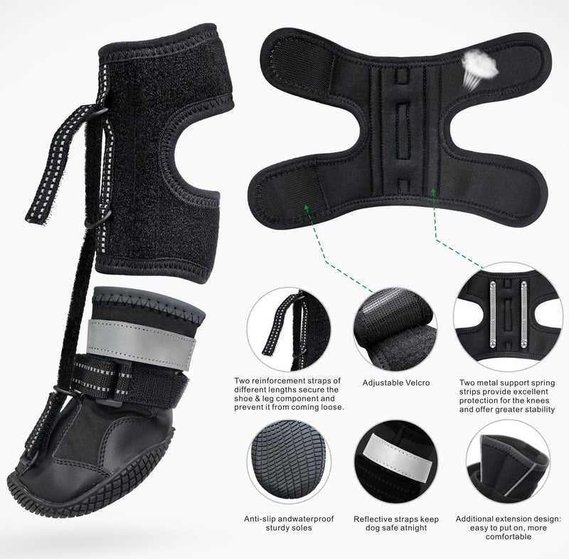 Idepet Dog Drop Foot Brace Strap On (No Knuckling Boot Brace) — Dog Boot Leg Braces for Leg Support, Dog Shoes Lift Toes for Foot Issues, Arthritis, Pet Corrector for Dogs (8) 8 - PawsPlanet Australia