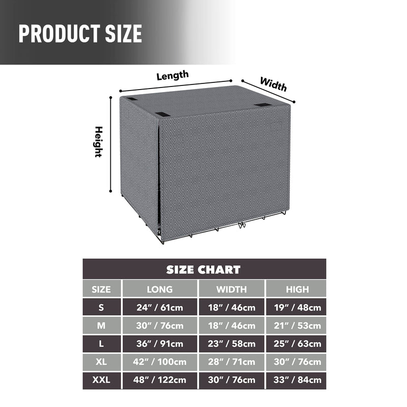 Dog Crate Cover for Wire Cages 24 Inch Indoor Breathable Polyester Pet Kennel Cover Machine Wash & Dry Double Door Small (Cover Only) 24 Inch crate cover(24"x18"x19") - PawsPlanet Australia