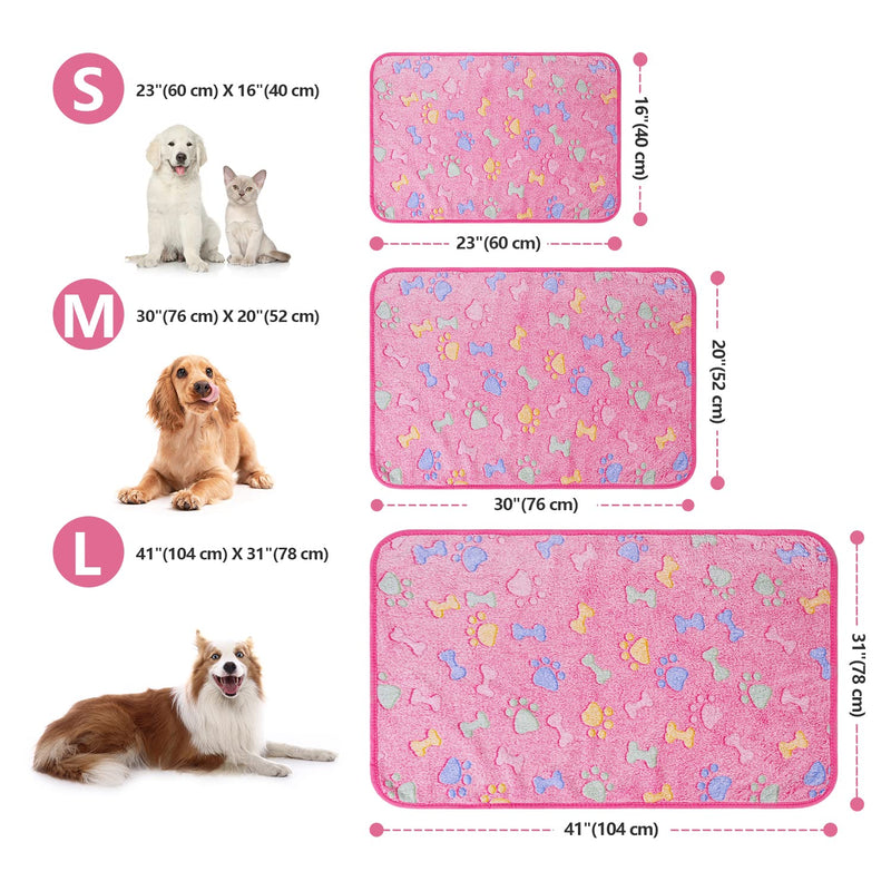 LeapSheep Pet Blankets for Dogs Cats - 3Pack Bone Pattern Super Soft Fluffy Dog Blankets for Small Medium Large Doggy Kitten (Bone, Large) Large 41''x31'' - PawsPlanet Australia