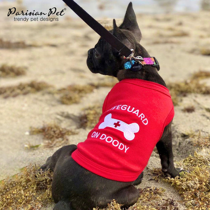 Parisian Pet Dog Tshirt - Embroidered “ Lifeguard on Doody “ Boy Shirt - Pure Cotton and Lightweight Pet Clothes - Machine Washable Pet Shirt for Large Dogs - XL3 3XL - PawsPlanet Australia
