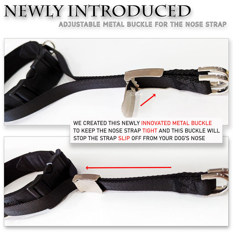 PetsProMax - Dog Headcollar for Pulling and Reactive Dogs; Behind Head Dog Leash Hook Lets You Walk Peacefully; Instantly Stops Your Dog Pulling. Dogs No-Pull Training HeadCollars. Red (M) Medium (M) - PawsPlanet Australia