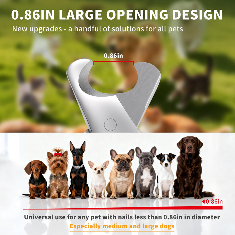 Dog Nail Clippers - All Steel Material, Dog Nnail Trimmers with Built-in Spring, Cat Nail Clipper for All Dogs Cats, Professional Pet Nail Clippers with Free Nail File