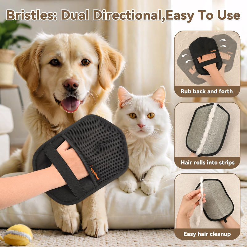 Washable Reusable Pet Hair Remover Glove for Dog & Cat Hair – Electrostatic Fur Removal Tool for Laundry, Clothes, Sofa, Carpet & Car Seats – Easy Clean Lint Remover for Pet Owners(orange 2pcs) orange 2pcs - PawsPlanet Australia