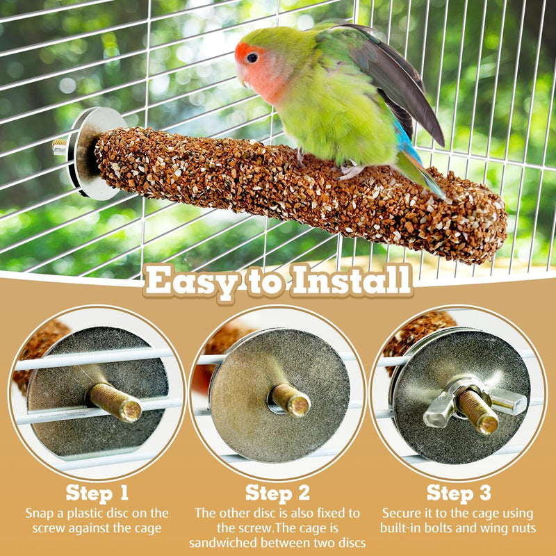 PINVNBY 4 PCS Natural Bird Perches Calcium Mineral Parakeet Chewing Toy Sticks Parrot Beak Grinding Stone Cage Accessories for Small Medium Budgie Cockatiel Conure Lovebird Colorful - PawsPlanet Australia