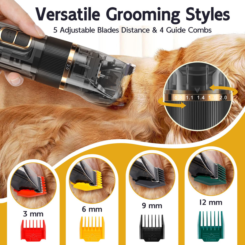 Upgraded Dog Paw Trimmer with LED Light, Widen Blades & Dog Grooming Kit, Low Noise, Rechargeable, Waterproof, Cordless Electric Grooming Clippers for Dogs Cats Pets with All Variety of Coats - PawsPlanet Australia