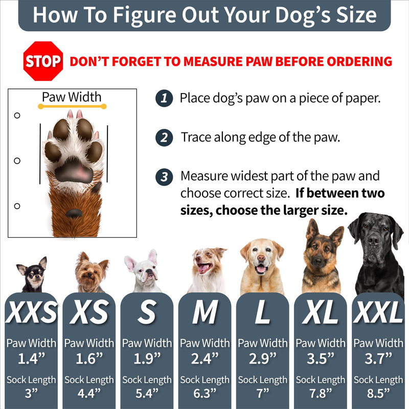 DOK TigerToes Premium Non-Slip Dog Socks for Hardwood Floors - Extra-Thick Grip That Works Even When Twisted - Prevents Licking, Slipping, and Great for Dog Paw Protection - Size Large - PawsPlanet Australia