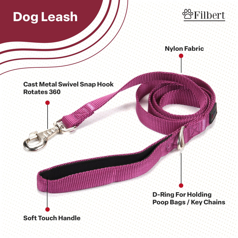 Filbert Nylon Dog Leash, Heavy Duty Leash, for Medium and Small Dogs, 3/4 inch X 4.6ft Strong and Durable, Traction Rope, Orange Neon Orange - PawsPlanet Australia