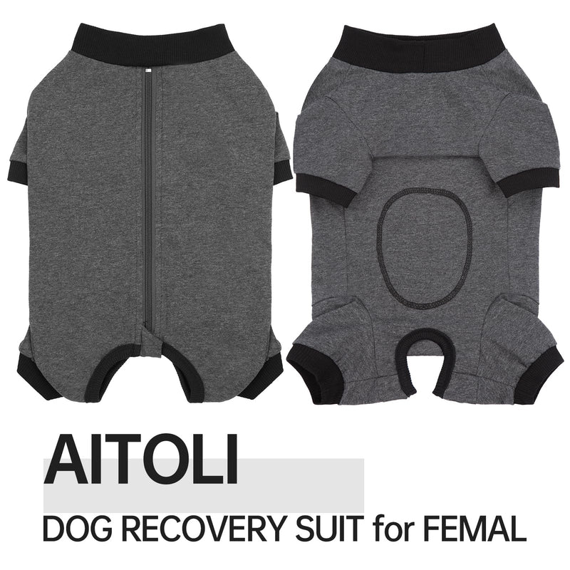 Dog Surgery Recovery Suits, Puppy After Surgery Onesie for Female Dogs, Post Surgical Recovery Onesies French Bulldogs, Small Dogs Pajamas Long Sleeve for Shedding Skin Disease Dark Grey Large - PawsPlanet Australia