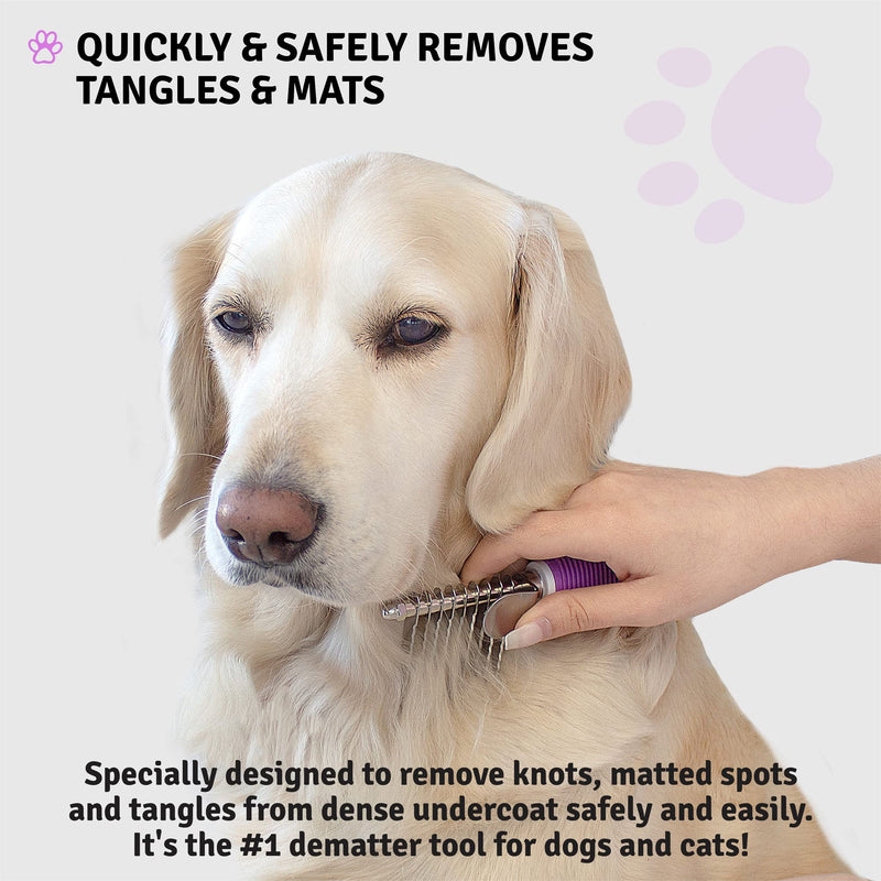 Poodle Pet Dematting Comb + Large Slicker Brush Bundle - PawsPlanet Australia