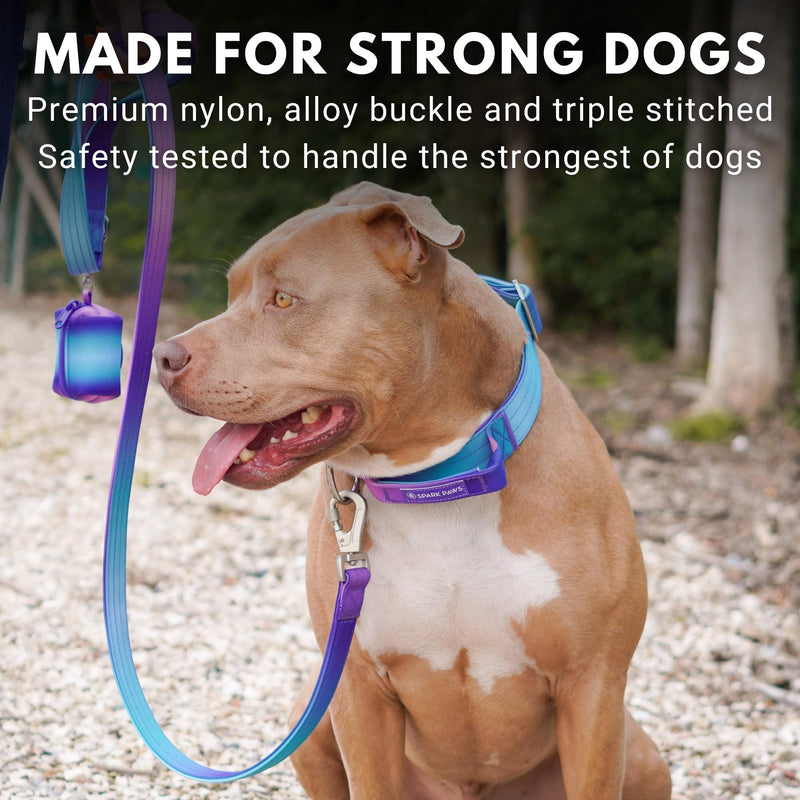 Spark Paws Tactical Dog Collar - Heavy Duty, Premium Quality, Thick and Durable for Large and Medium Dogs - 90's Retro - L 90s Retro L: 80-150 lbs [2" wide] - PawsPlanet Australia