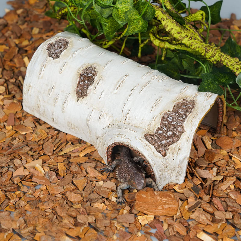 Cosyall Reptile Hide Caves Simulation Tree Hideout Snake Hide Leopard Gecko Terrarium Plastic Plant Leaves Ornament Habitat Shelter Decor for Lizard Hermit Crab Spider Frog Amphibians Large - PawsPlanet Australia