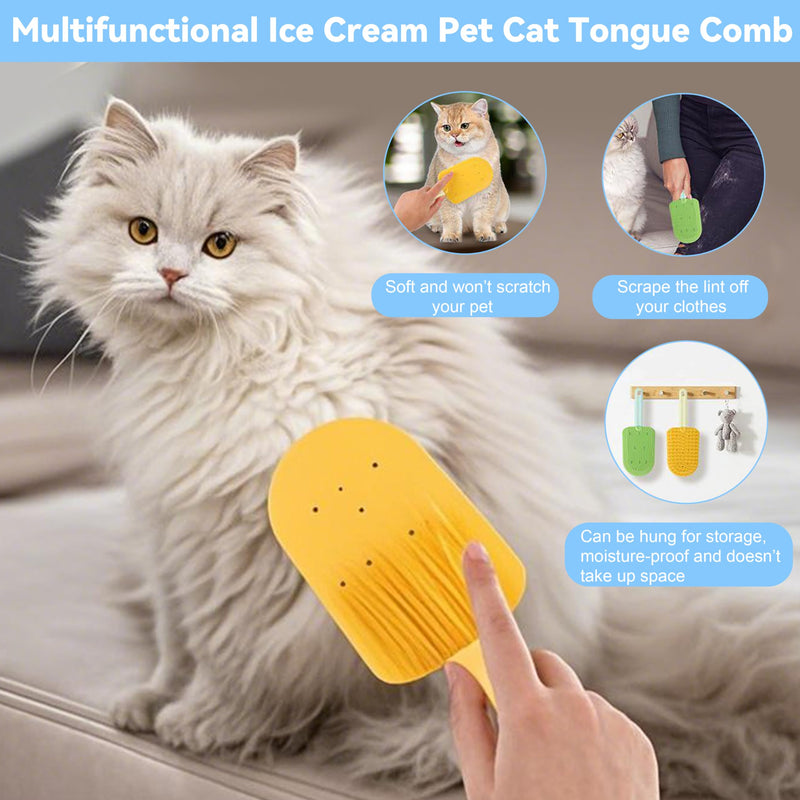 3 - Piece Cat Tongue Comb Set - Ideal for Long - Haired Cats, Comfort - Grip, Remove Hairballs & Shedding,Shedding Cat Brush for Long Haired Cats,Grooming Tongue Brush - PawsPlanet Australia