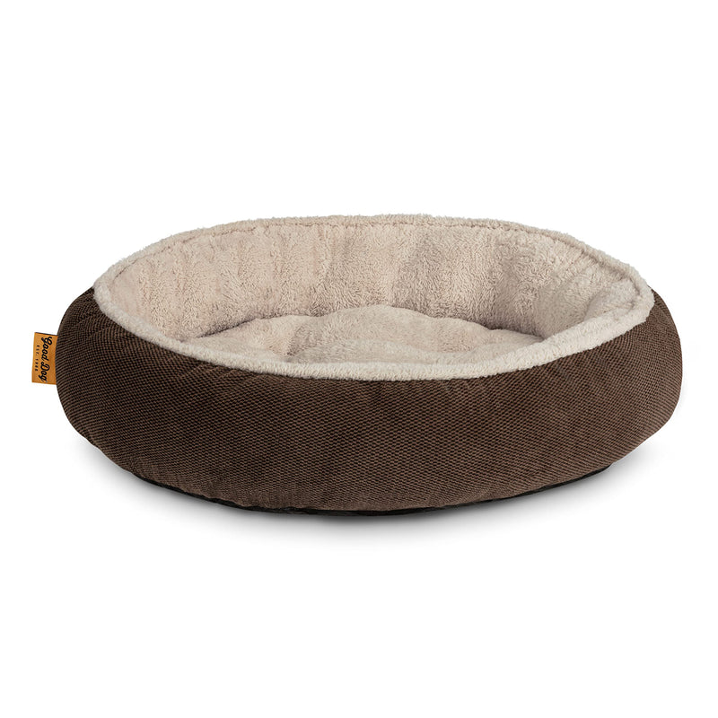 Arden Selections Small Dog Bed for Small Dogs 24" Tufted Round Dog Bed Machine Washable Cozy Soft Calming Warm Pet Cuddler Cat Bed, Brown - PawsPlanet Australia