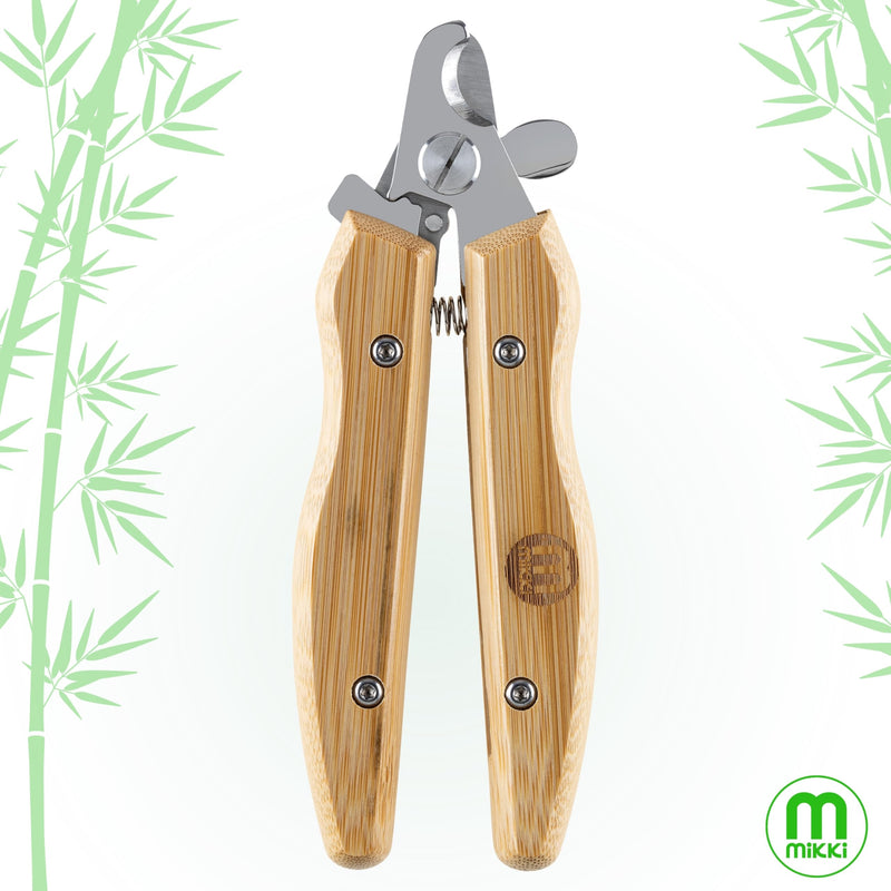 Mikki Bamboo Claw Clipper For Dogs & Cats, With Safety Stop to Reduce Risk of Over Clipping, Micro-serrated Blades for a Clean Cut, Blade Lock for Safe Storage, Suitable for All Pets, Large - PawsPlanet Australia