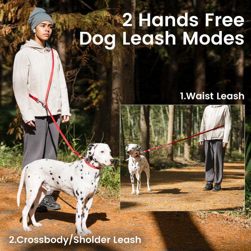 HOWGO Hands Free Dog Leash with Padded Handle,Multifunctional Crossbody Waist Leash for Walking Running Jogging Training,7.5 FT Nylon Adjustable Length for All Breeds(Yellow, Ultralight) Yellow - PawsPlanet Australia