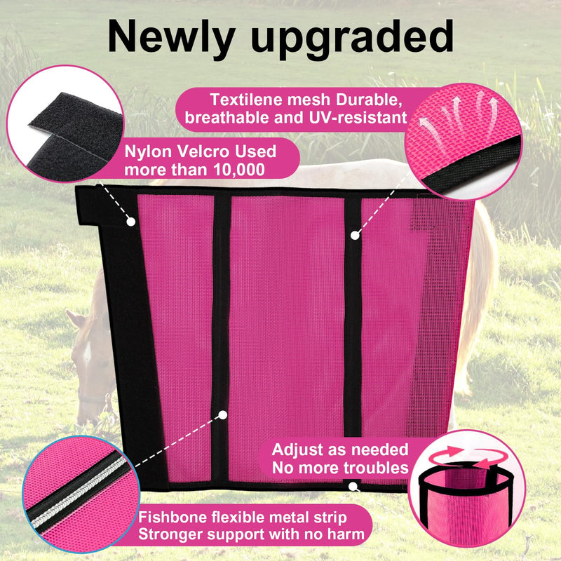 Fly Boots for Horses Set of 4 Breathable Textilene Mesh Horse Fly Boots with Stable Support & UV Protection, Comfortable Equine Boots, Reduces Stomping, Leg Fatigue & Hoof Damage(Magenta) Magenta - PawsPlanet Australia
