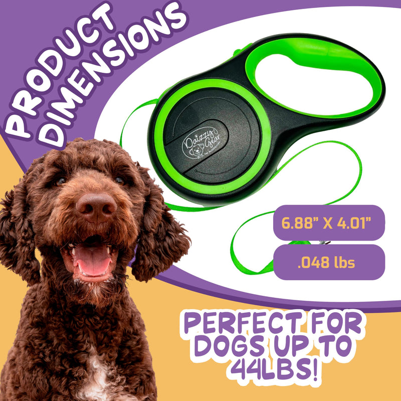 Dog Leash Retractable,Sturdy, Heavy-Duty, Tangle-Free, Soft,Anti-Slip Handle & Easy One Hand Brake for Puppy, Small, Medium, Large Breeds Dogs (Green, 110 LBS /16 FT (M)) 110 LBS /16 FT ( M) Green - PawsPlanet Australia