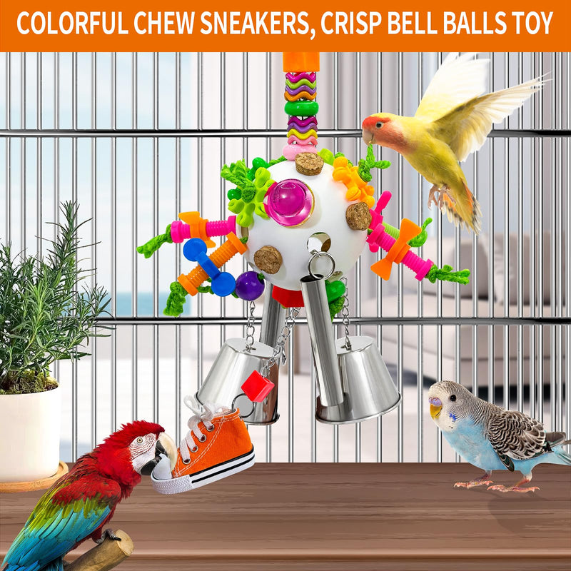 Bird Toys, Parrot Pullable Stainless Steel Cup Colorful Acrylic Stick Chew Toys for Amazons Mini Macaws African Greys Cockatoos Conures,Cockatiels, Lovebirds，Parrotlet，Eclectus (White) White - PawsPlanet Australia