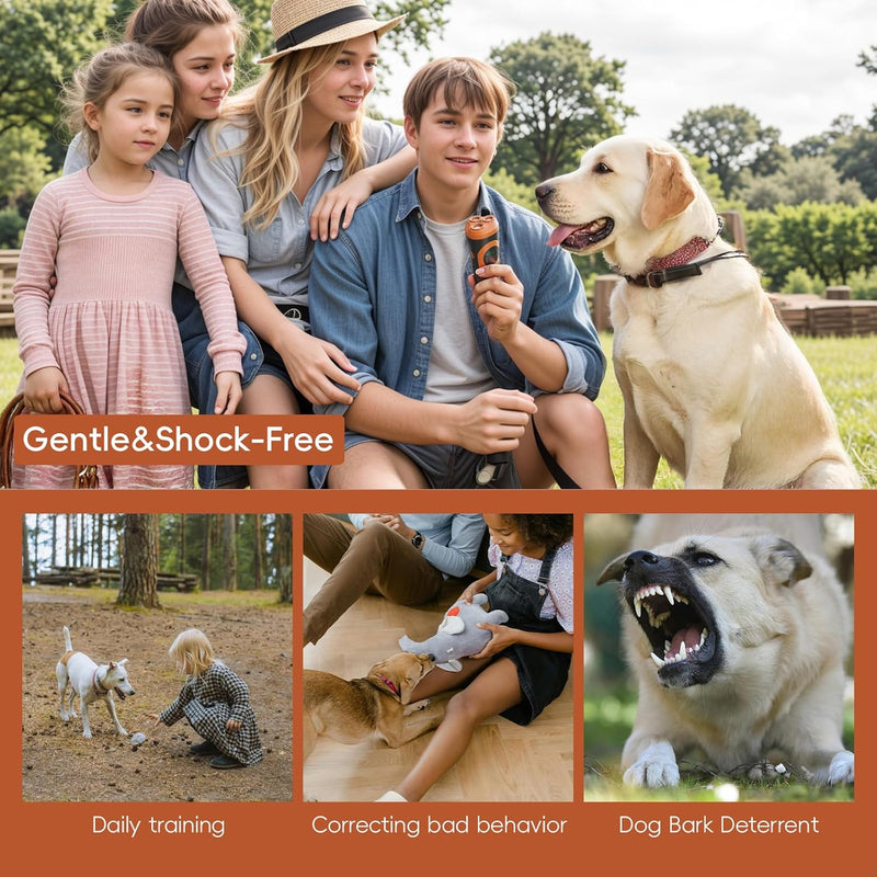Dog Sonic Bark Deterrents Devices for Own or Neighbor's Dog, 3X Ultrasonic Anti Barking Device for Dogs Bark Deterrent Safe & Effective Stop Dog Barking Device with LED Flashlight Dogs Training Tools Orange - PawsPlanet Australia