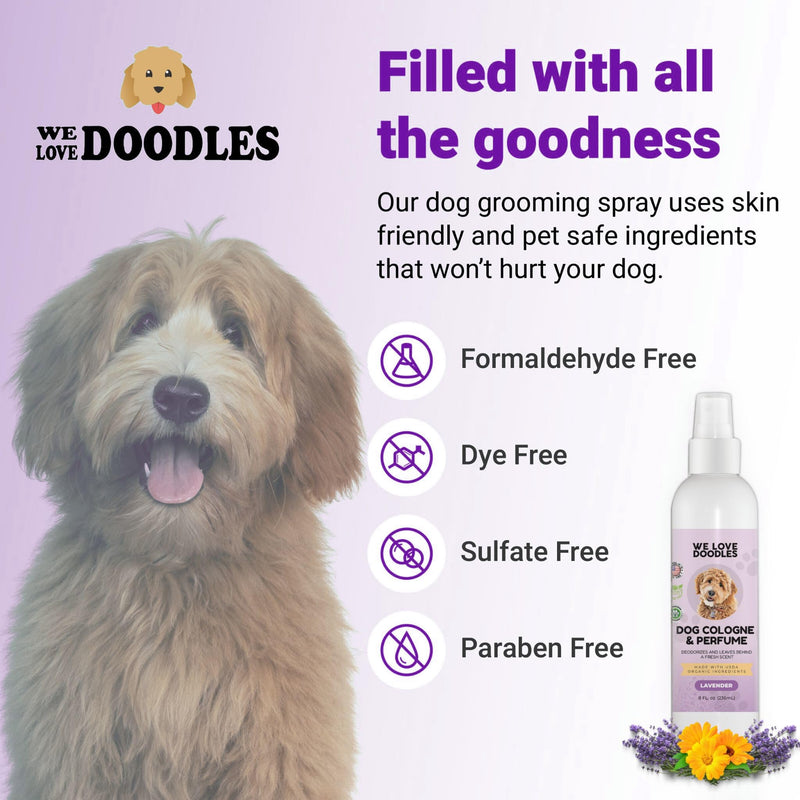 We Love Doodles Dog Face Comb and Dog Cologne & Perfume Bundle - Fine Tooth Flea Comb for Dogs and Tear Stain Remover Metal Comb - Deodorizing Pawfume for Pets, Organic, Long Lasting After Bath, Made - PawsPlanet Australia