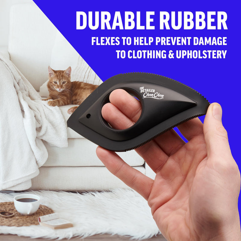 ChomChom Roller Detailer- Scraper for Pet Hair Remover and Lint - Great for CAR - Cat and Dog Hair Remover for Couch, Furniture, Carpet, Clothing and Bedding - Travel Multi-Surface Fur Removal Tool - PawsPlanet Australia