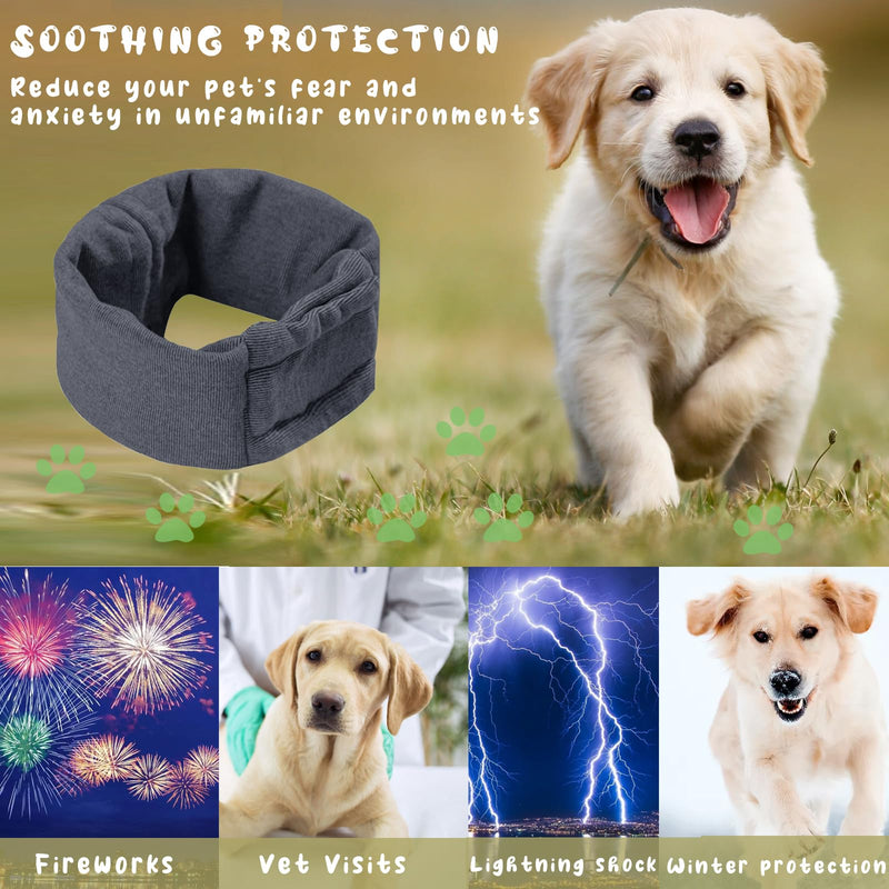 Dog Snood Ear Protectors Comfort Pet Ear Muffs Noise Protection Calming Hood Dog Neck and Ears Warmer Ear Covers for Anxiety Relief and Calming (Gray, S) Gray