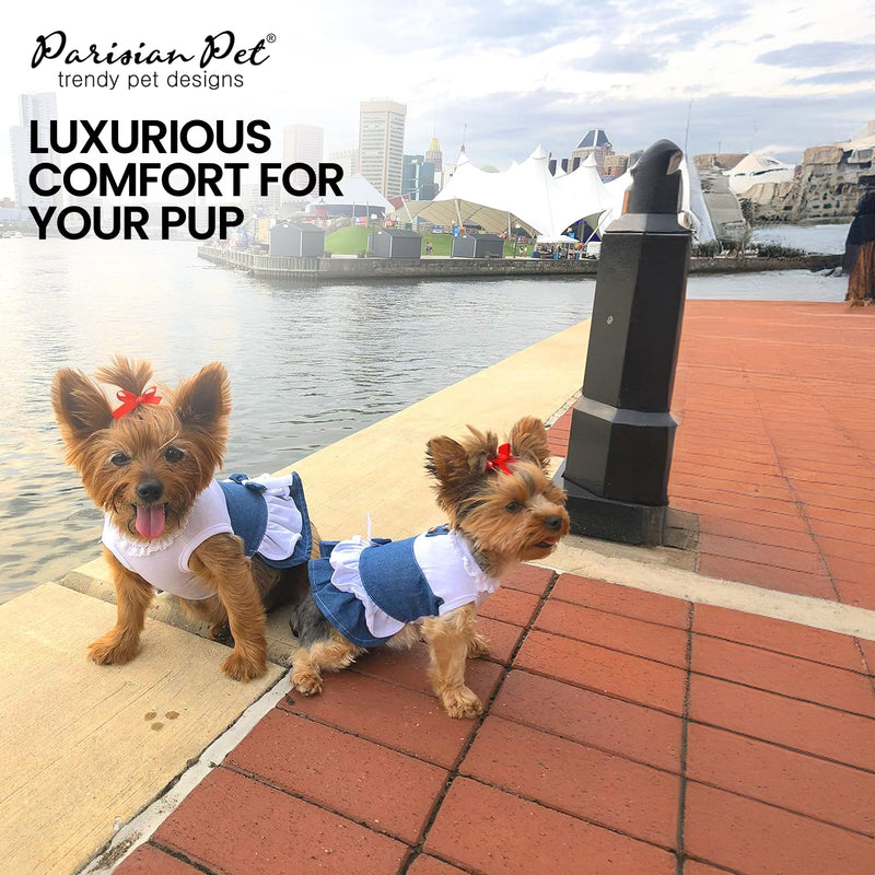 Parisian Pet Dog Dress - Spring Dog Overall Dress - Lightweight and Fashionable Dog Summer Dress - Dog Clothes - Sleeveless Dog Outfit - Dog Overalls for Large Dogs Girl - XL - PawsPlanet Australia