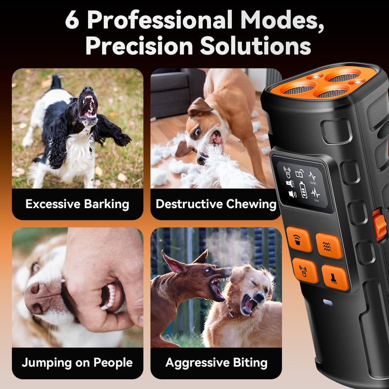 Dog Bark Deterrent Devices?Upgraded Smart Display?,3X Ultrasonic Pet Gentle Anti Barking Device for Dogs,Stop Neighbors Dogs from Barking,Indoor Outdoor Bark Control for Dog Training