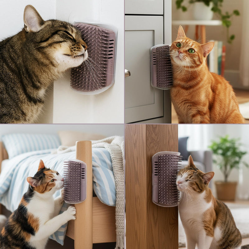 6 Pack Cat Corner Scratcher with Catnip 5.1'' Small Self Grooming Wall Corner Grooming Softer Massage Combs for Long and Short Fur Cats Dogs - PawsPlanet Australia