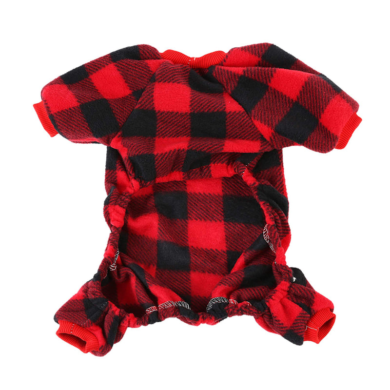 Plaid Dog Pajamas Dogs Jumpsuit Pet Winter Clothes Medium Buffalo Plaid