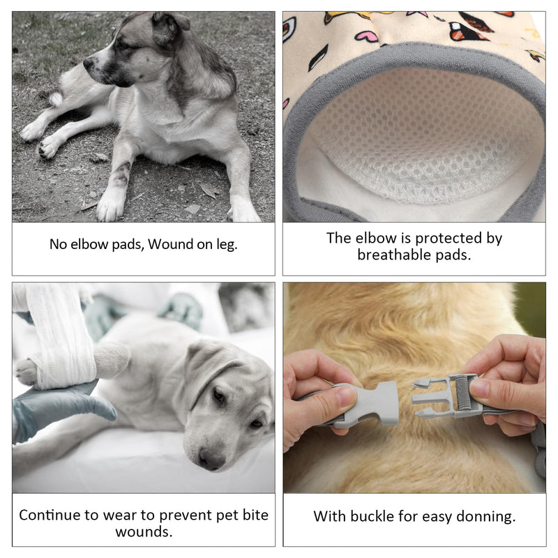 TNSLAND Pack of 2 Recovery Sleeve Dog, Licking Protection, Dog Elbow Pads, Dogs, Elbow Bandage Dog for Prevents Licking Wounds (Yellow, Grey, XXL)