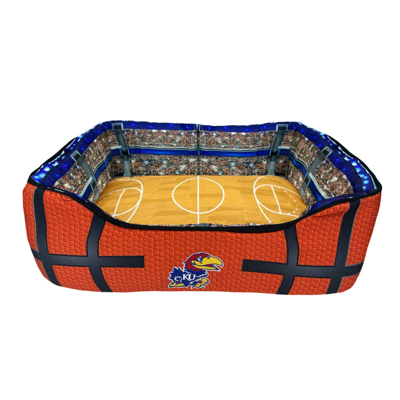 NCAA Kansas Jayhawks Stadium Dog Bed, Pet Pillow Bed for Dogs, Sporty Football Dog Bed and Lounge Cushion - PawsPlanet Australia