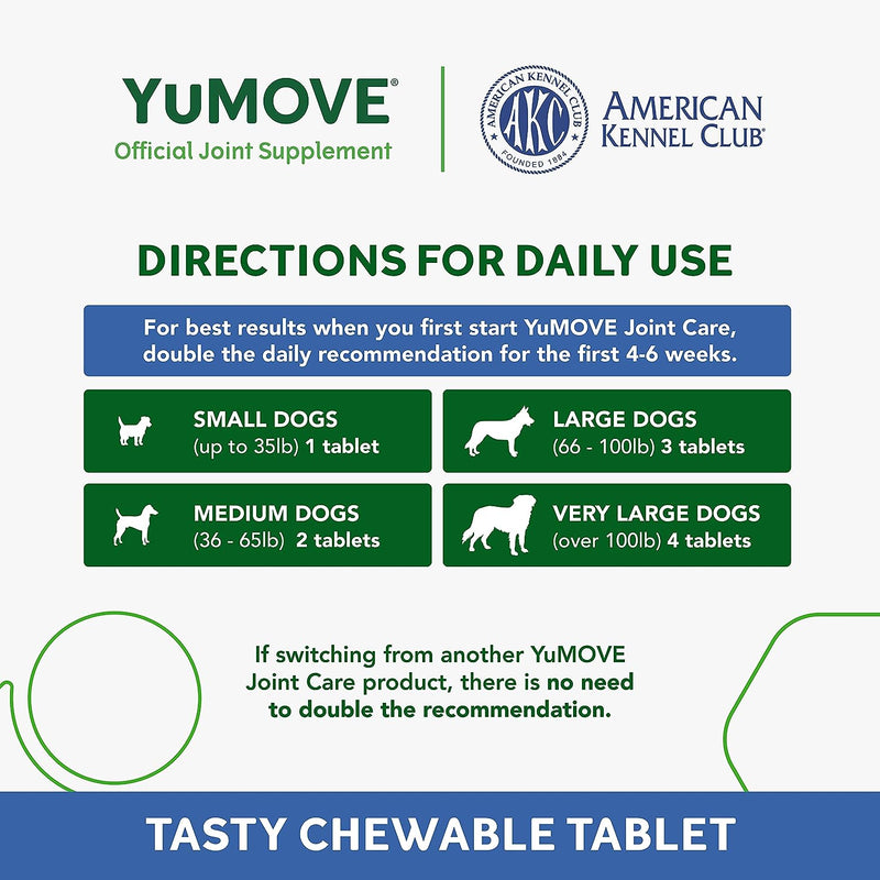 Lintbells | YuMOVE Senior Dog | High Strength Hip and Joint Supplement Designed for Older, Stiff Dogs, with Glucosamine, Chondroitin, Green Lipped Mussel | Aged 9+ | 120 Tablets Single - PawsPlanet Australia