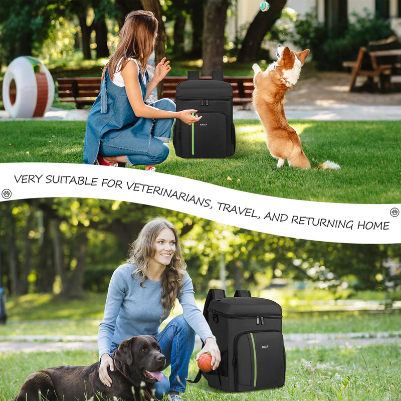 ANILD Dog Travel Backpack - Airline Approved Double-layer Pet Travel Backpack with 2 Food Storage Bag and 2 Foldable Silicone Bowls for Hiking & Camping Black - PawsPlanet Australia
