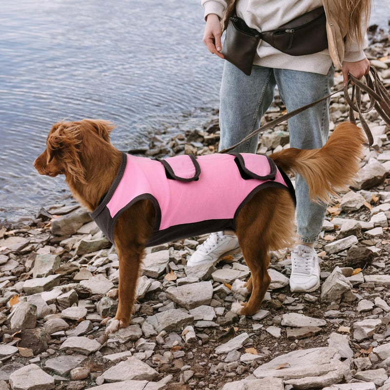 ASENKU Dog Recovery Suit for Female Male Dog, Post Surgery Dog Onesie,Medical Pet Shirt,Dog Operation Recovery Suit Spay for Small,Medium and Large Dogs, Comfortable Cone Alternative L Pink