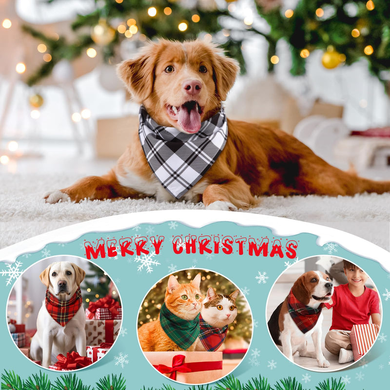 Sanwuta 50 Pieces Christmas Dog Bandanas Bulk, Classic Plaid Dog Bandanas, Triangle Scarf Plaid Kerchief for Small to Large Puppy Pet Cats(31.5 x 21.7 x 21.7 Inch) 31.5 x 21.7 x 21.7 Inch - PawsPlanet Australia