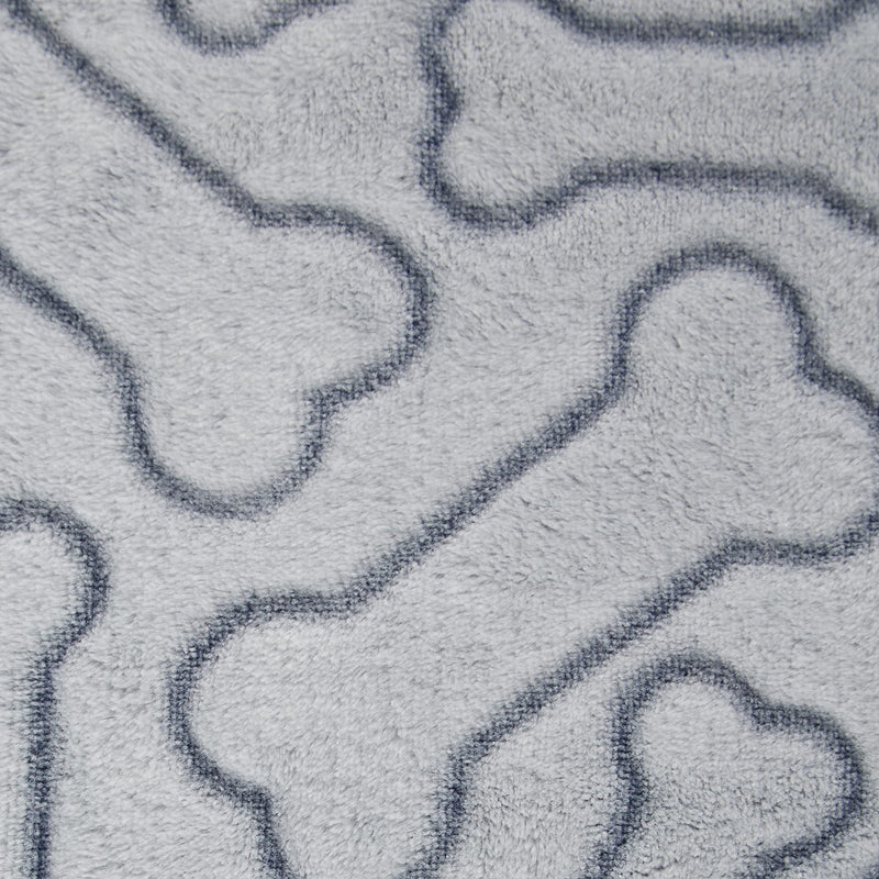 Bone Dry Embossed Bone Print Pet Blanket, 36x48", Gray 36x48" - PawsPlanet Australia