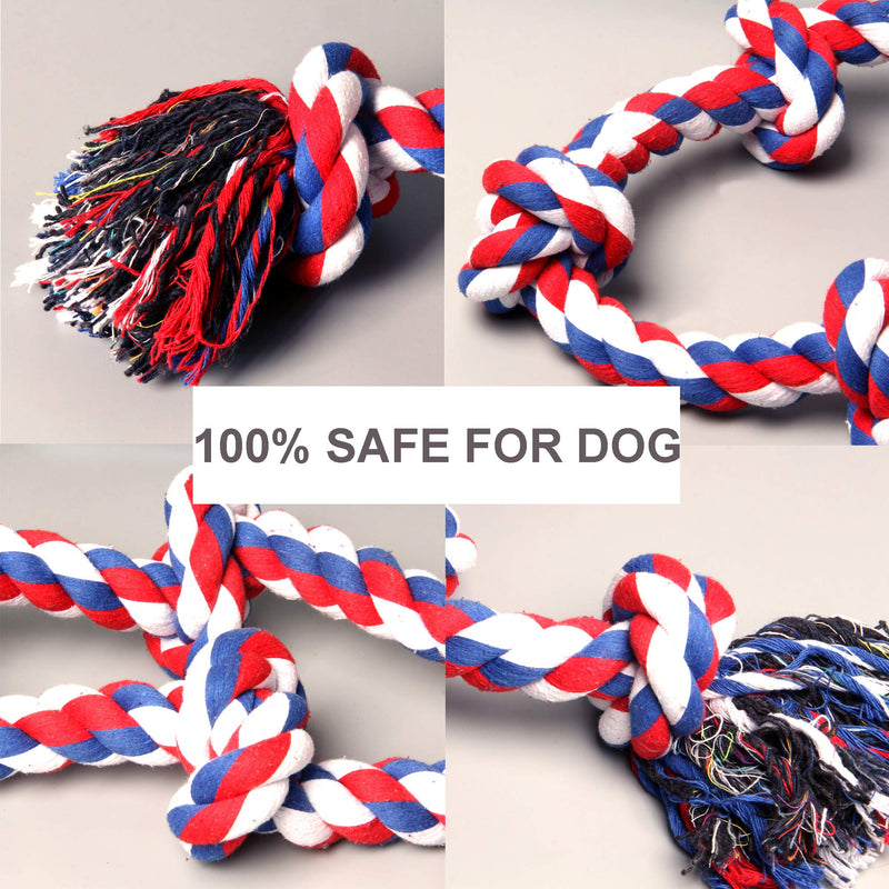 Youngever 3.5 Feet Dog Rope Toys for Aggressive Chewers, Tough Rope Chew Toys for XL, Large and Medium Dog, Indestructible Rope for Large Breed Dog Tug War Teeth Cleaning 5 Knots