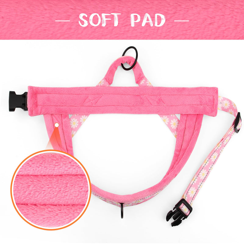 Didog No Pull Dog Harness with Soft Padded, Easy Walk Dog Harness with Quick Release Buckle, Adjustable & Reflective Pet Harness with Soft Padded for Small Medium Dogs (S:Chest 19-22", Pink) S: Chest 19-22", Fit 15-25 lbs - PawsPlanet Australia