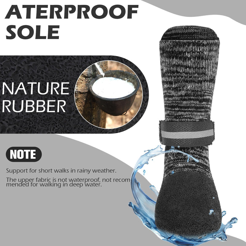 EXPAWLORER Anti Slip Dog Socks to Prevent Licking Paws, Shoes for Winter Snow, Boots & Paw Protectors with Grippers, Waterproof Booties for Hardwood Floors for Small Medium Large Senior Dogs Black L - PawsPlanet Australia
