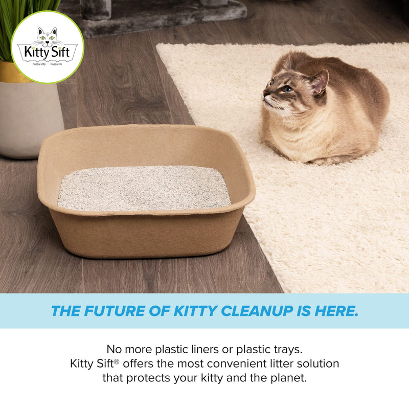 Kitty Sift (6-Pack) Disposable Cat Litter Box, Sustainable, Clean - Large, 6-Pack (Large) Litter Box Only 6 Piece Set - PawsPlanet Australia